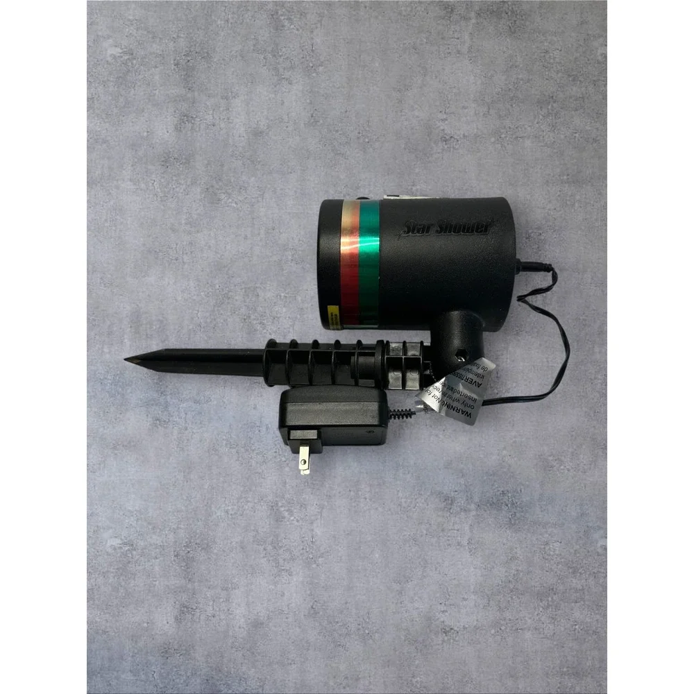 Star Shower Laser Light Projector Black Green Star Display Auto Dusk/Dawn